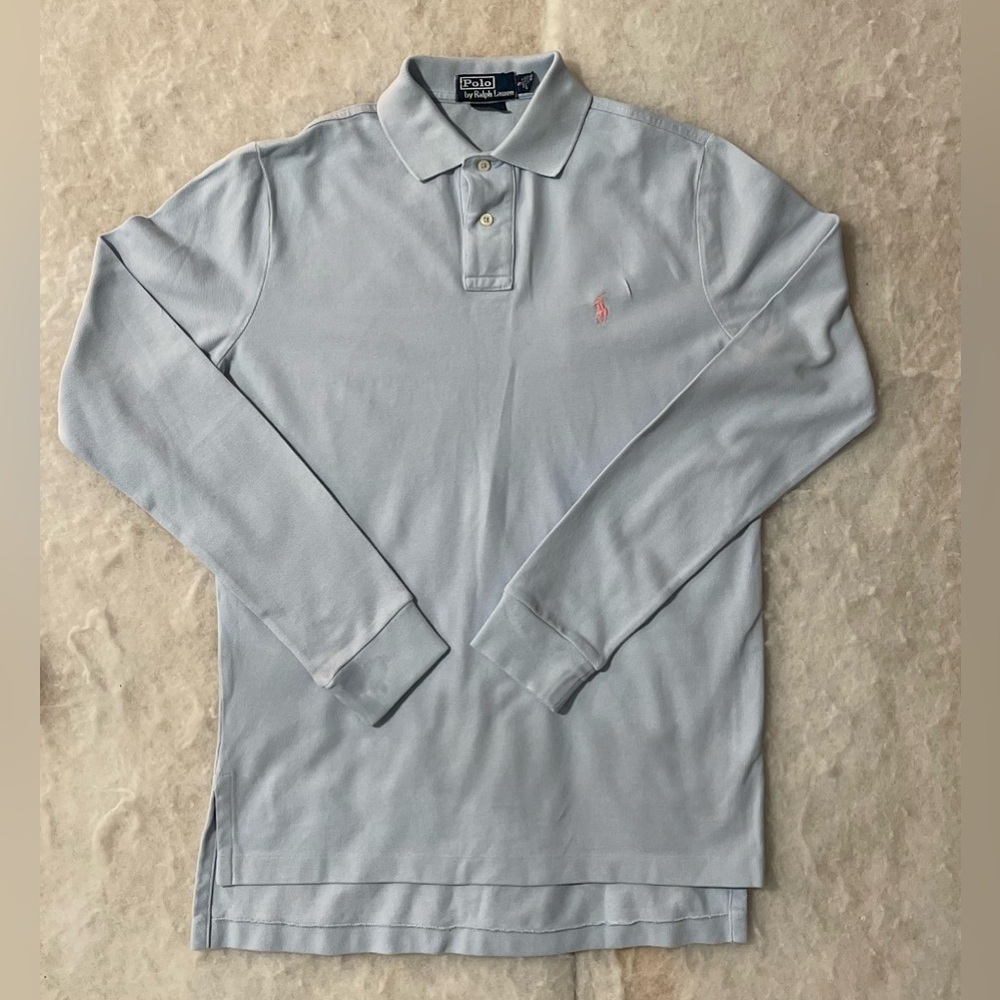 Polo by Ralph Lauren Long-Sleeve Polo Shirt - Light Blue (SKU525)